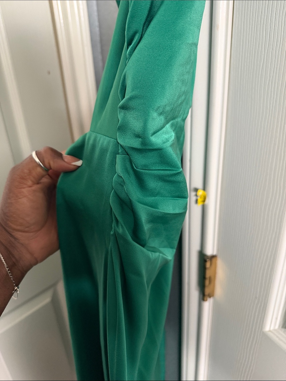 Commense Emerald Green Sleeveless Ruched Maxi Dress - Picture 6 of 7